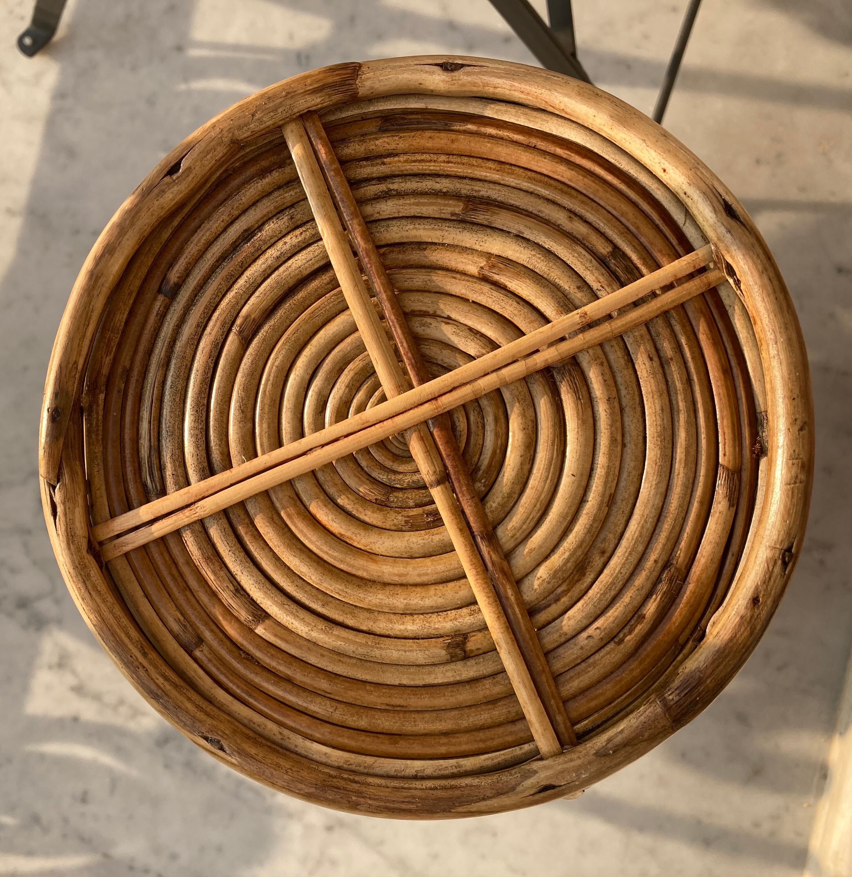 Rattan umbrella holder