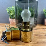 ERCO vintage lamp – smoked glass and chrome base – 1970s design