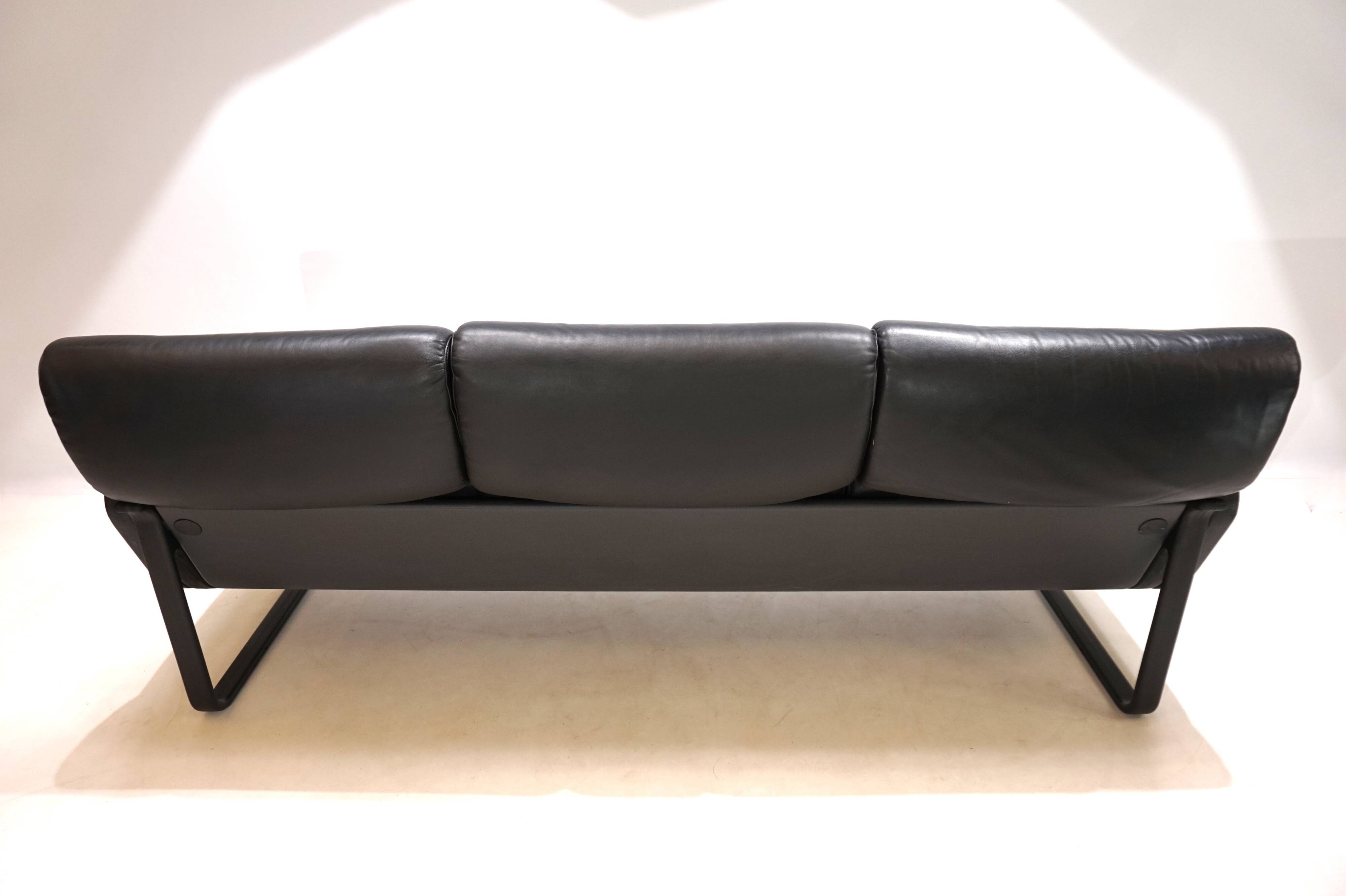 Drabert Lobbytop three-seater leather sofa by Otto Zapf, 1979