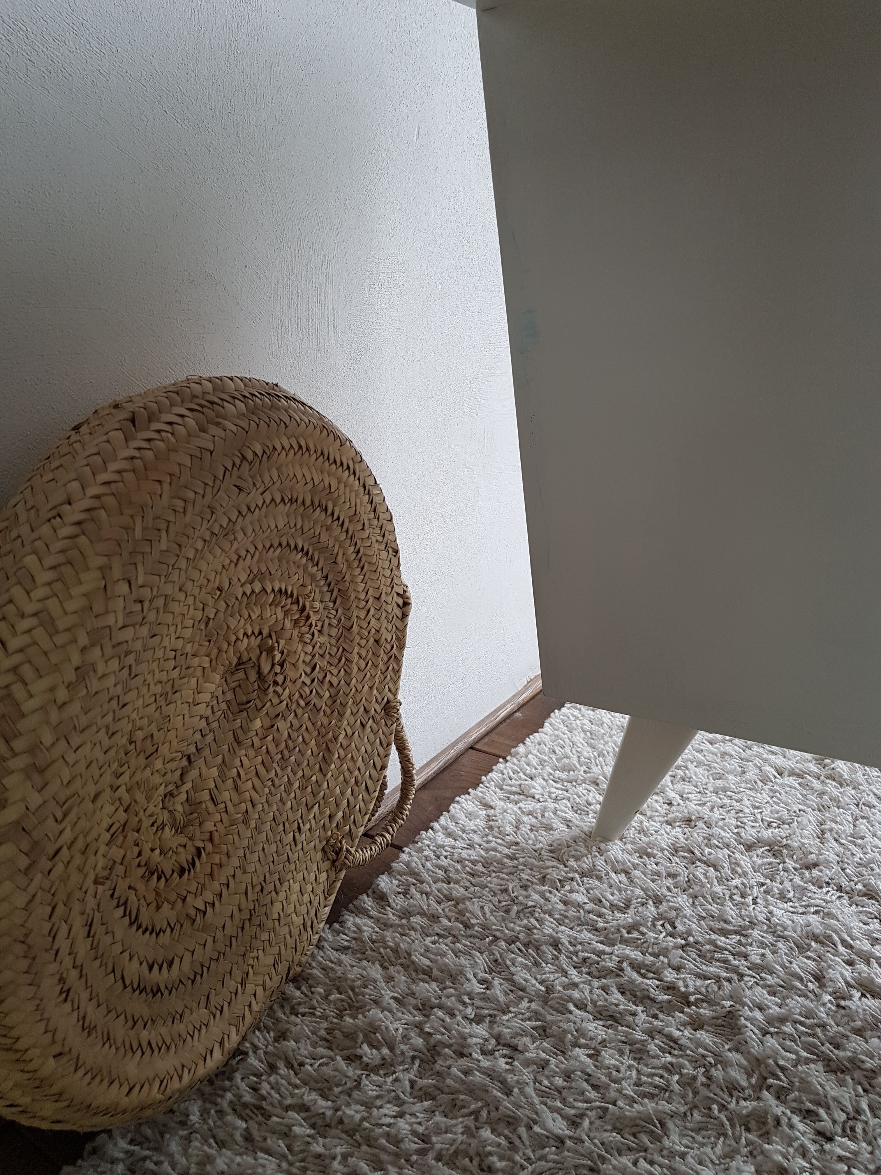 White desk with compass feet circa 1960