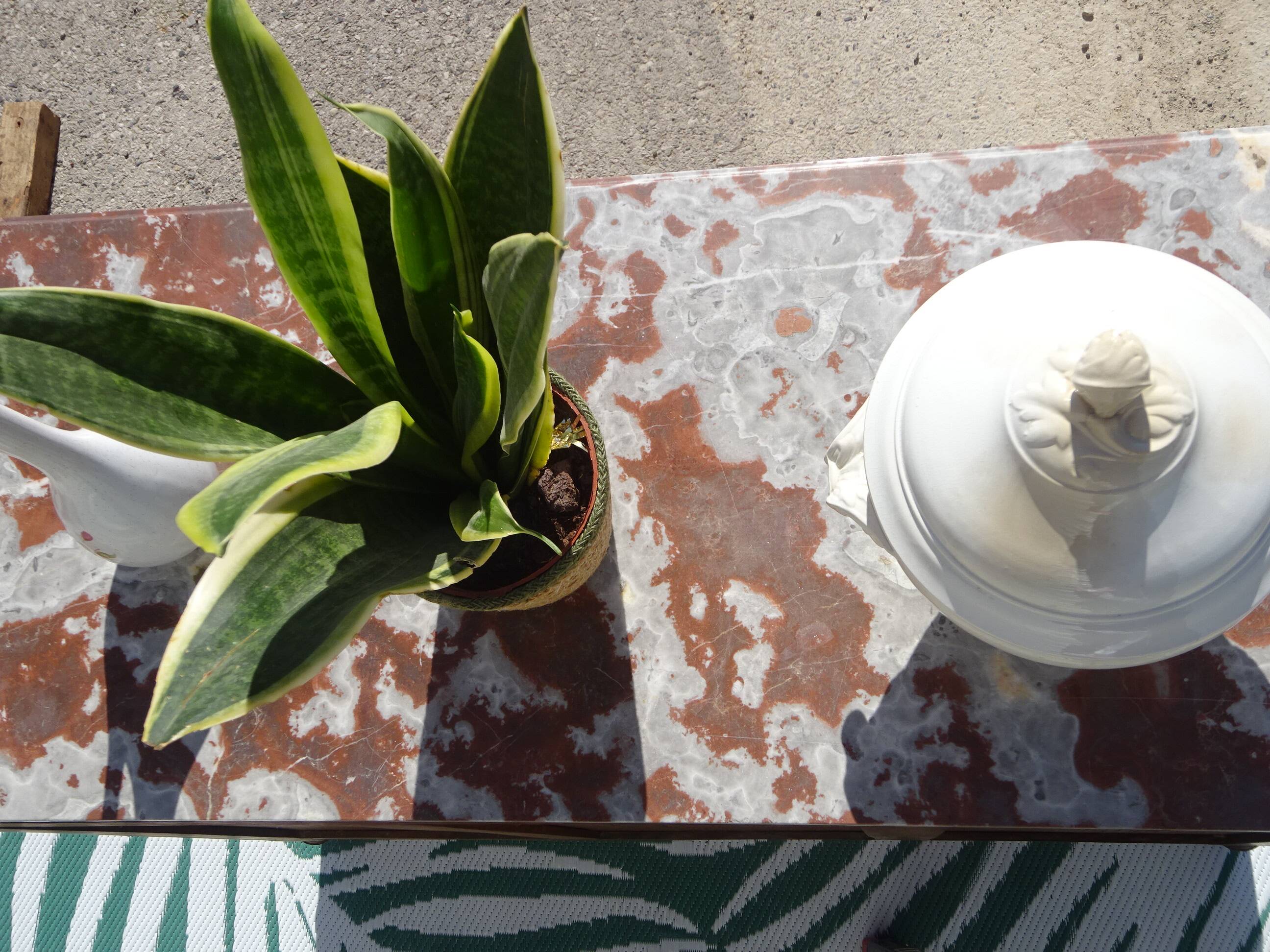 Art Deco buffet in walnut and marble