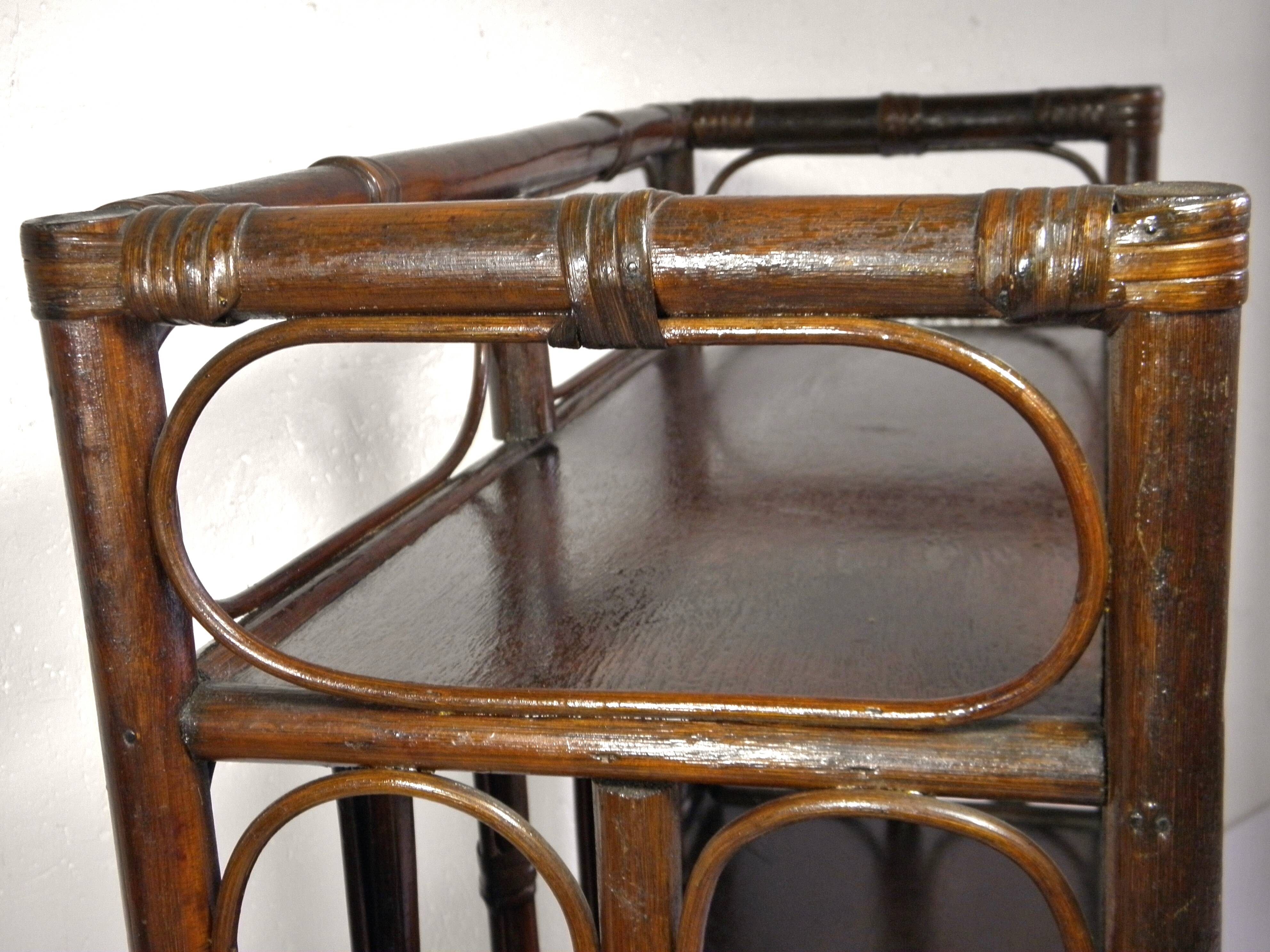 SHELF - BOOKCASE on legs in RATTAN
