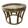Vintage round side table/coffee table in rattan and wicker