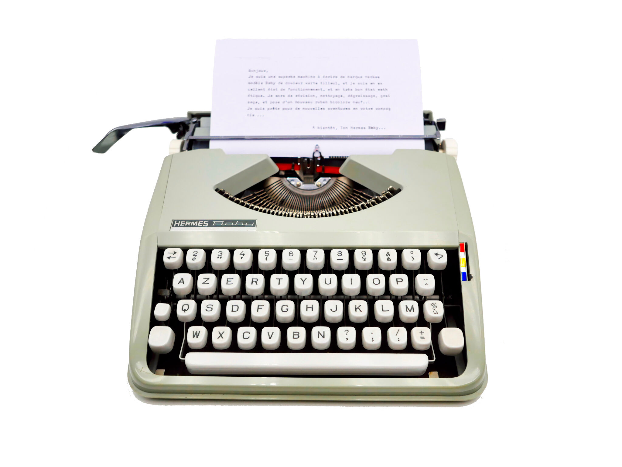 Hermes Baby Typewriter Green Linden Revised Ribbon New