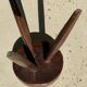 Brown solid wood stool seated circular dug