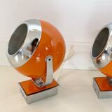 Set of 2 vintage eyeball orange appliques