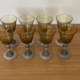 Set de 8 verres en laiton et verre