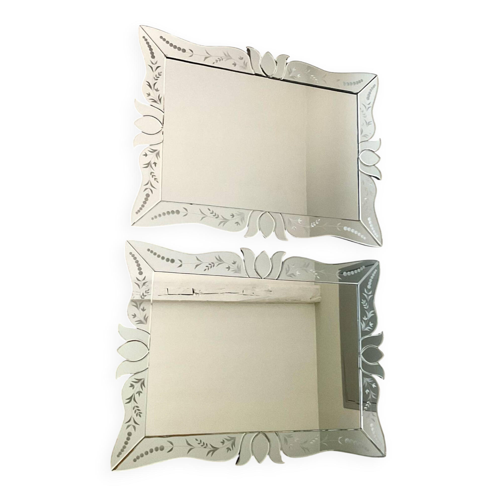Pair of Venetian style mirrors