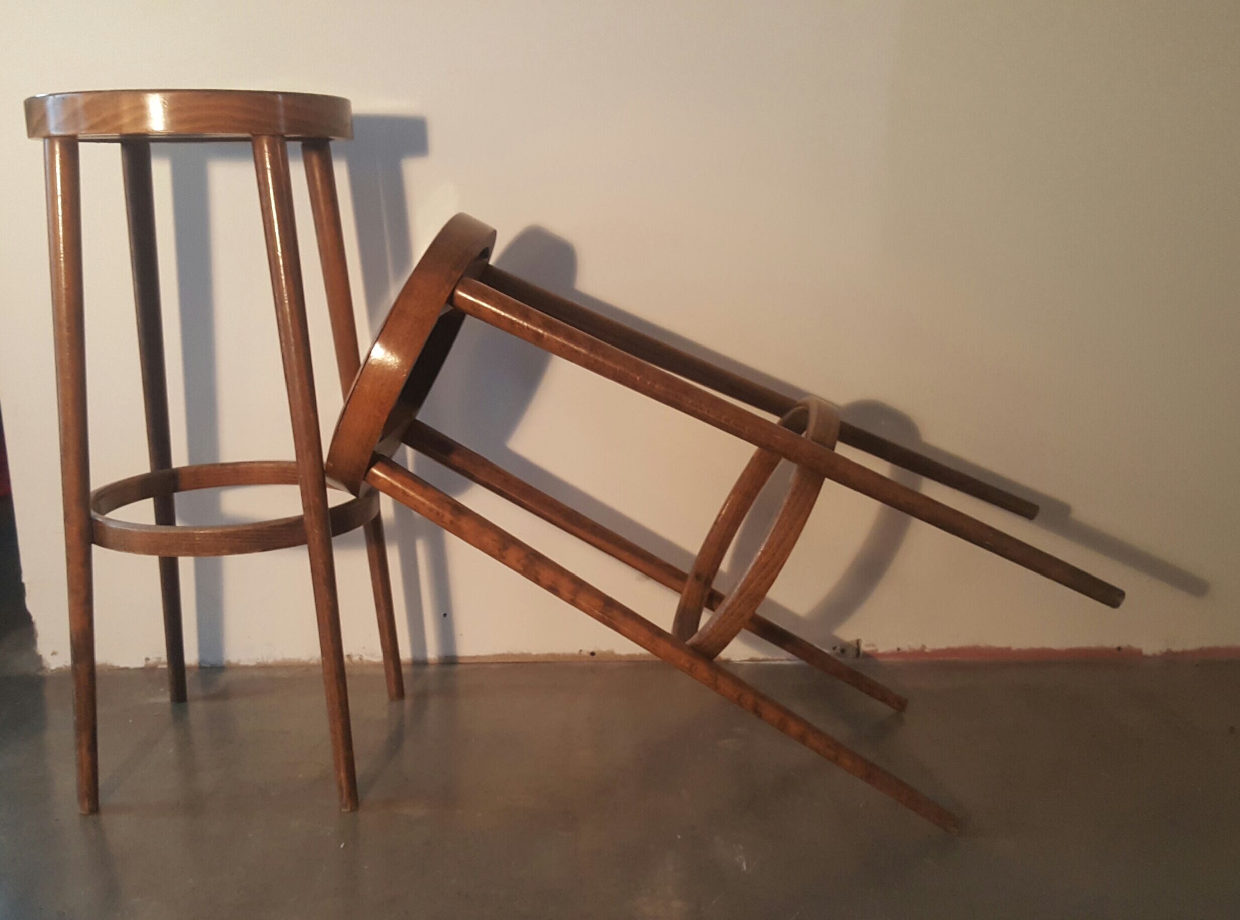 Pair of Baumann bar stools