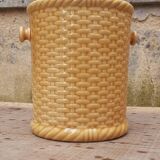 1950s Gien earthenware planter in a basket shape