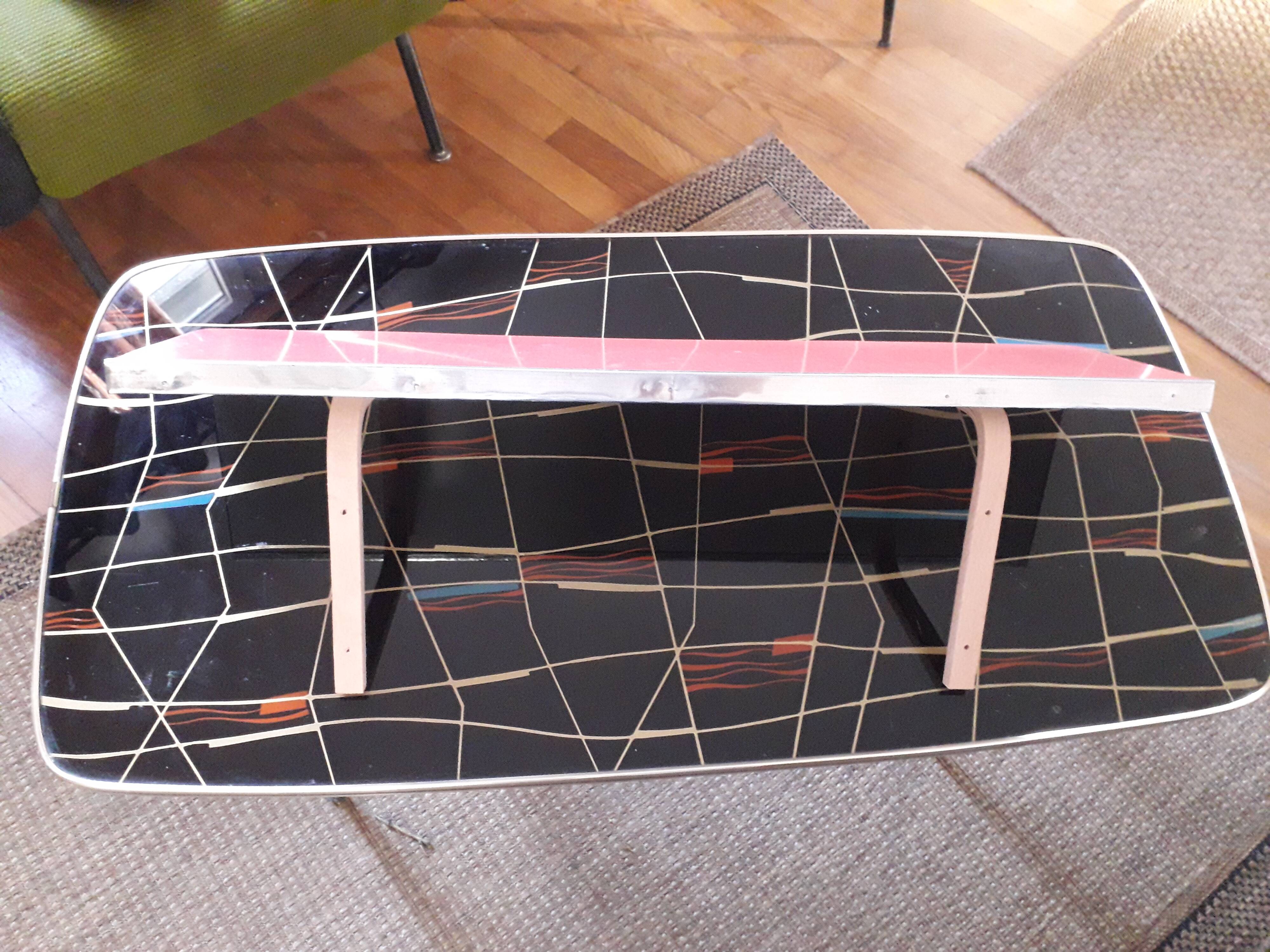 Vintage red formica shelf