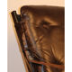 Pair of leather and chrome metal armchairs 1970