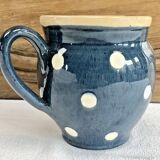 Blue Savoyard pitcher with polka dots