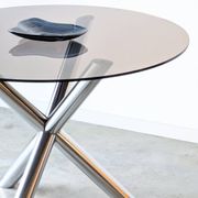Vintage glass round table, Renato Zevi edition Roche Bobois, 1970.