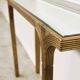 Vintage Deknudt gilt console table with beveled mirror top, Belgium, 1980s