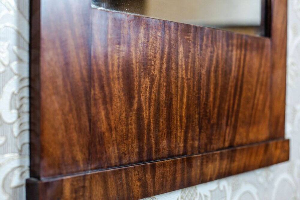 19th-Century Biedermeier Pier Glass in Dark Brown Mahogany Frame, 1890s