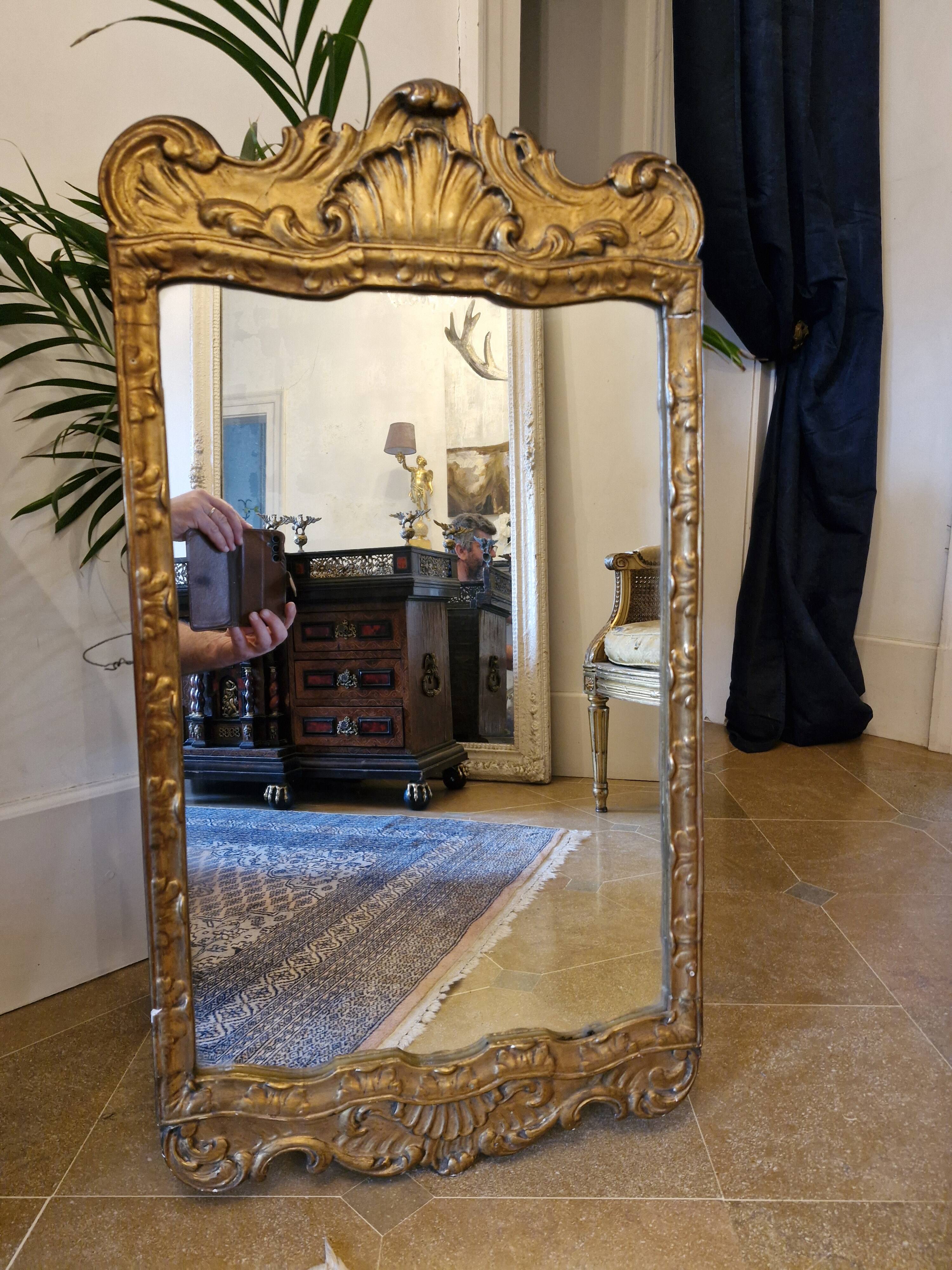 Golden wood mirror