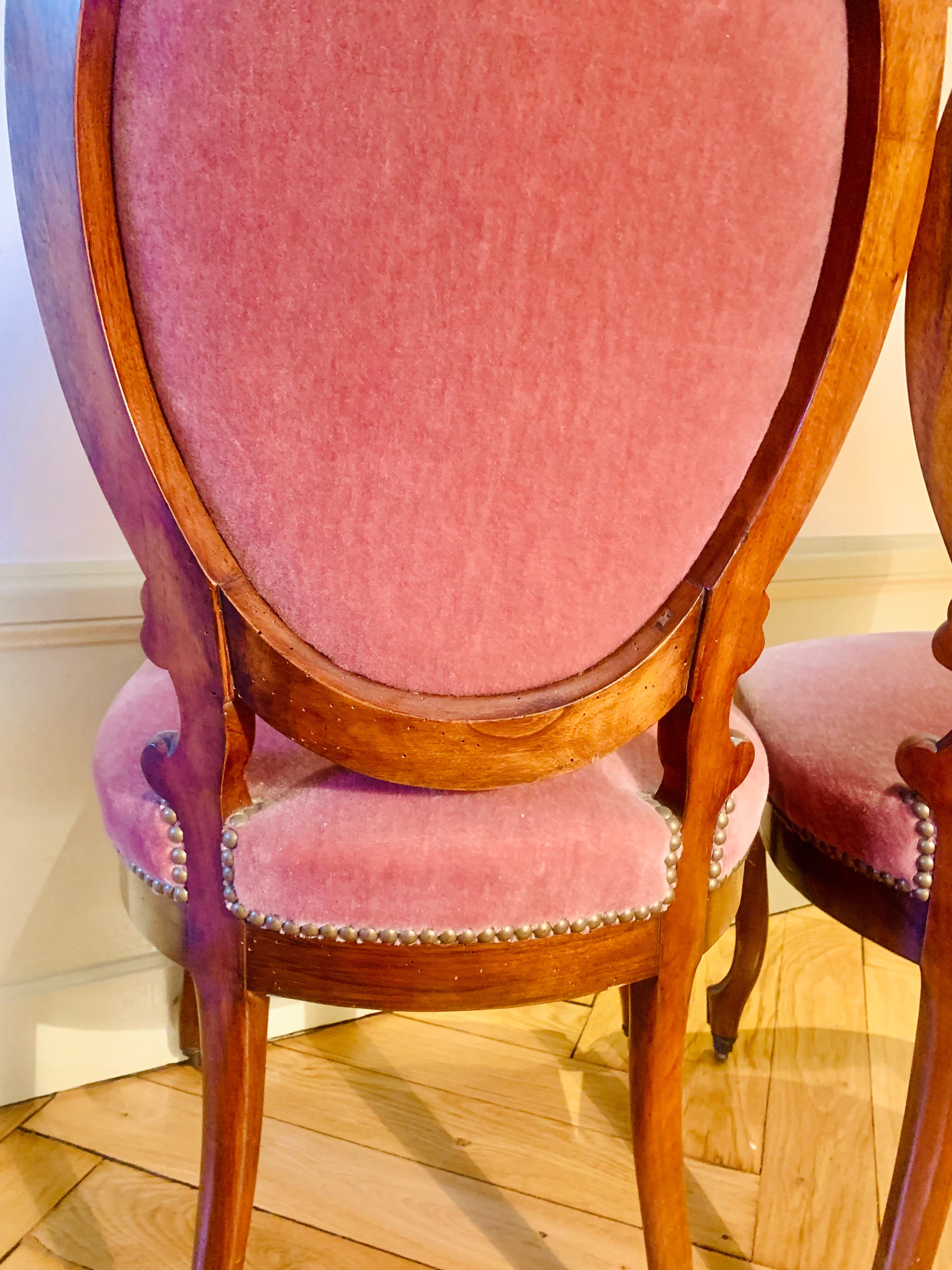 Pair of Napoleon III medallion chairs