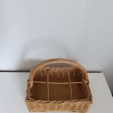 Vintage wicker bottle basket