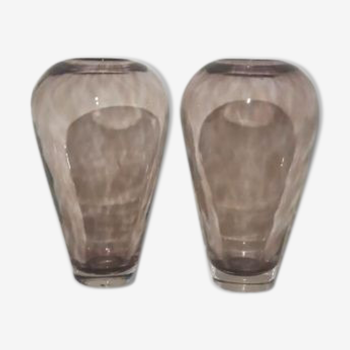 Pair of vintage vases shades of mauve