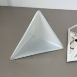 Original cubic satin white glass wall light by glashütte limburg, germany 1980s