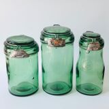 Trio of Durfor glass jars