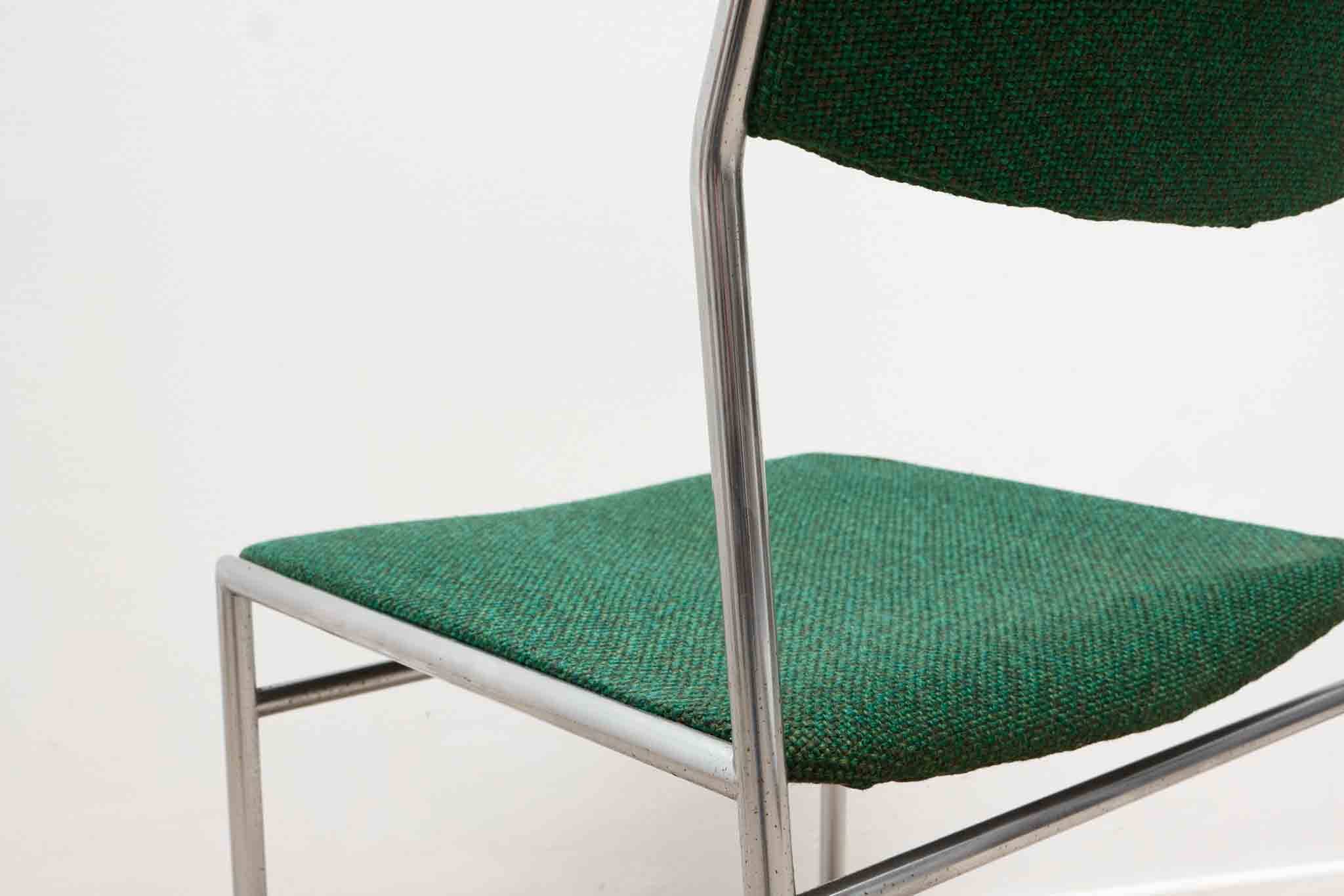 Martin Visser chair green and chrome