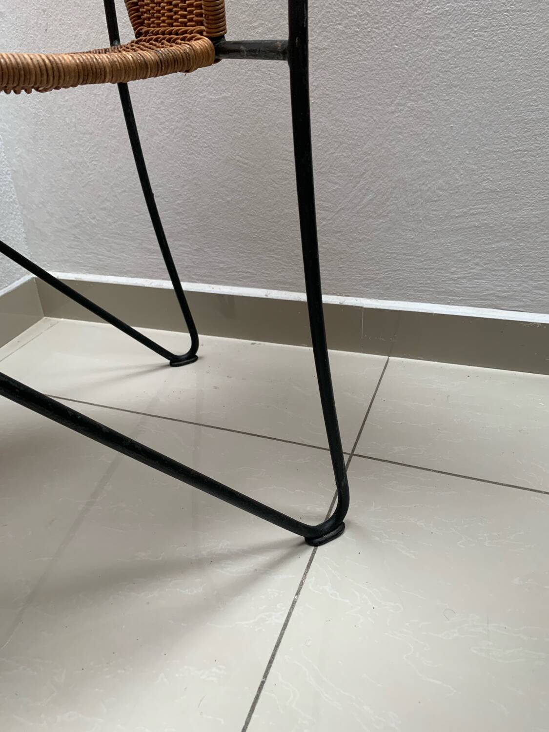 Metal and wicker chair