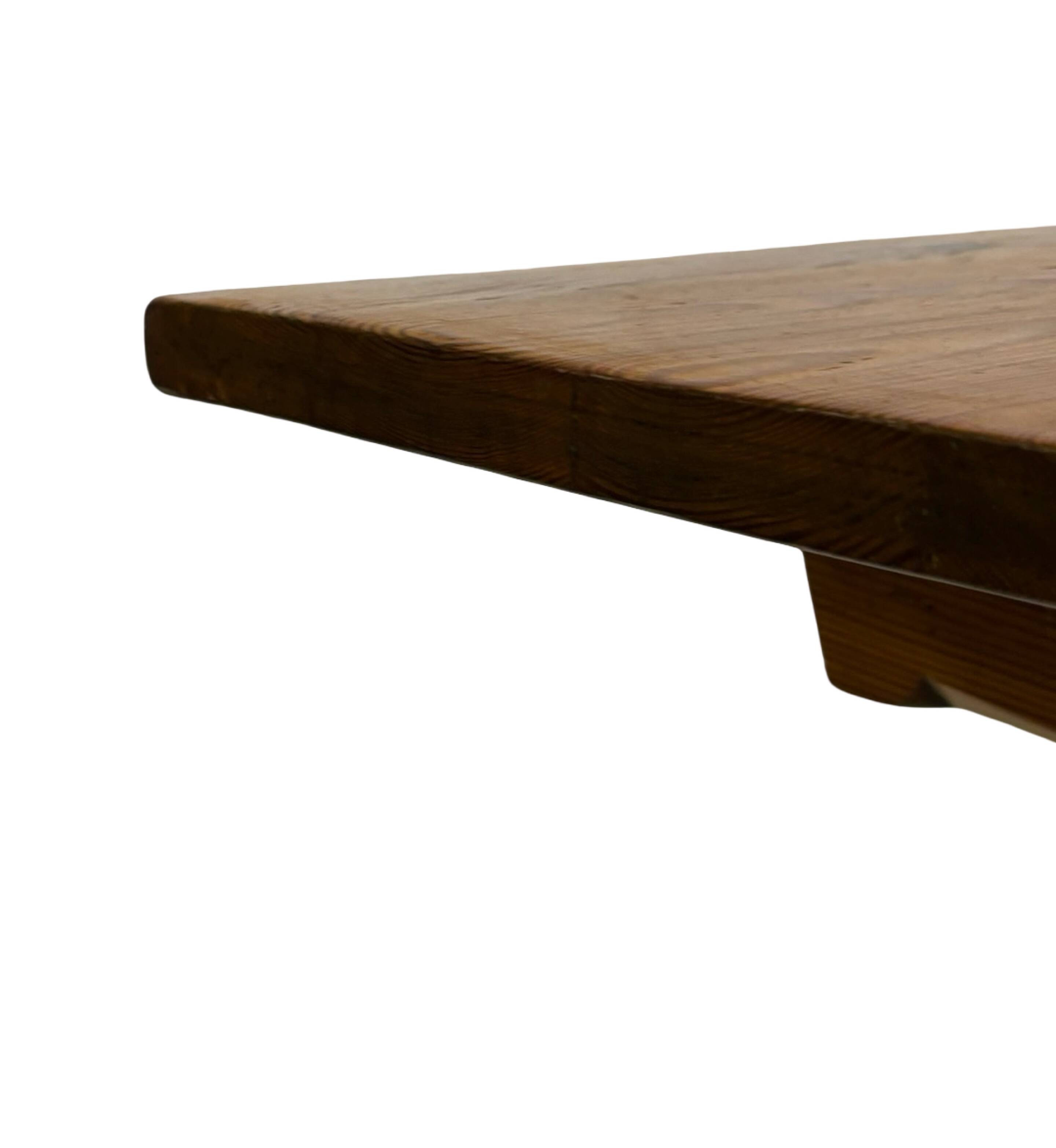 Vintage Pinewood Dining Table Desk with Drawer 60s Design