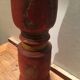 Indian candle holder in painted and patinated teak