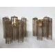 Murano Fume' Color Glass "Tronchi" Wall Sconces - a Pair