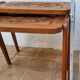 Pair of Malagasy nesting tables in carved wood, signed, m.o.f, 1955
