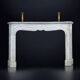 19th century white Carrara marble fireplace