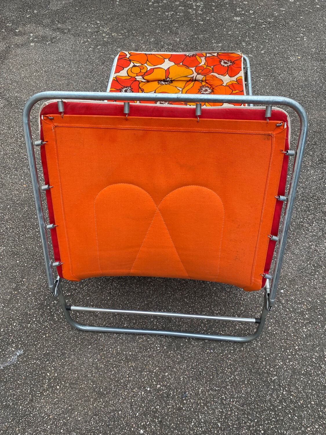 Orange vintage deckchair