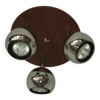 Space Art 70/80 ceiling light with 3 chrome spots.