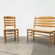 Scandinavian bench and chair set made of paper cord and oak from TS.
