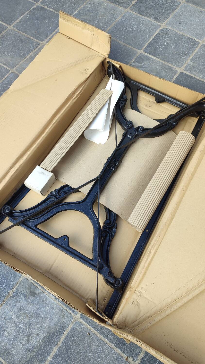 Cast iron and marble bistro table