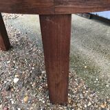 Coffee table oak and leather 1950