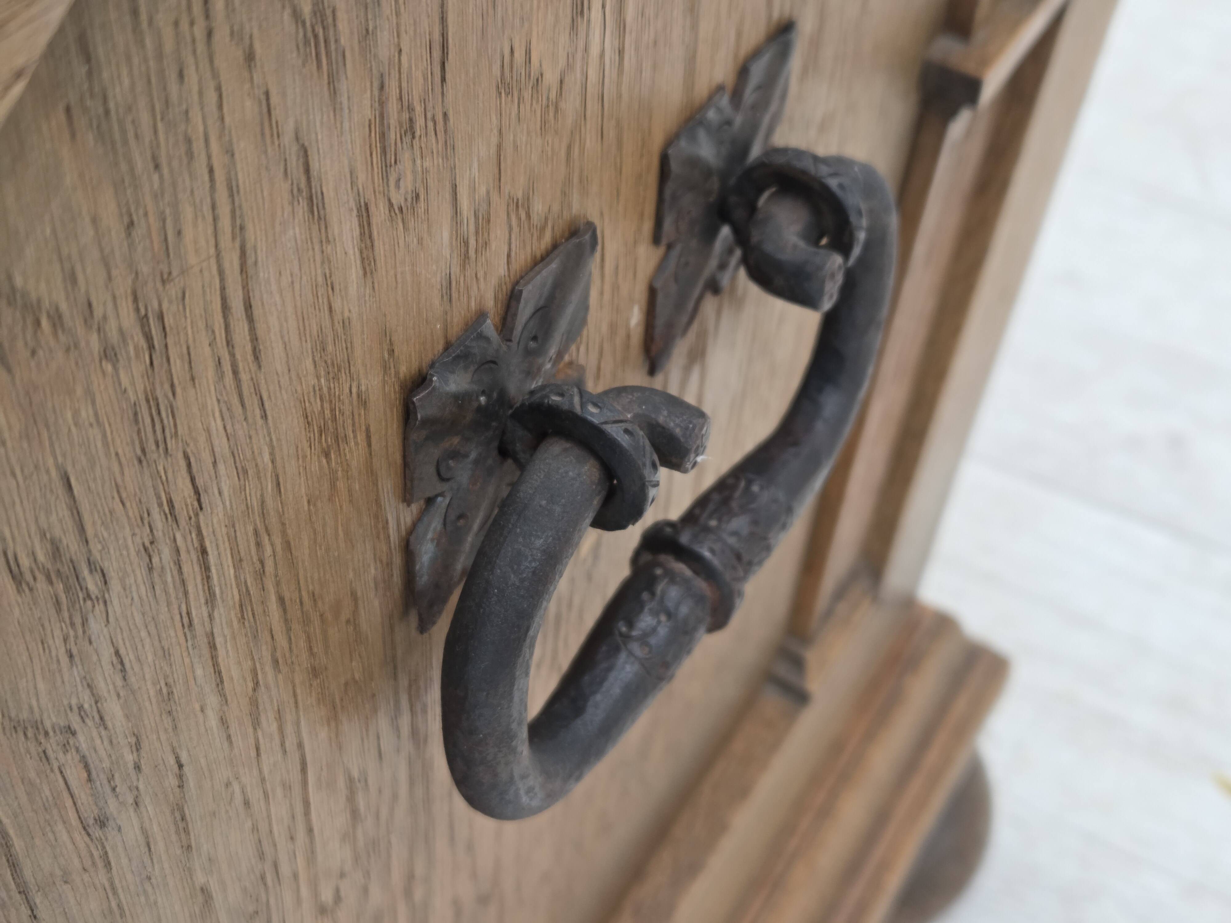 1950s, Danish 2-seater sofa, green furniture wool, oak wood.
