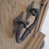 1950s, Danish 2-seater sofa, green furniture wool, oak wood.