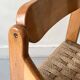 Chaise scandinave vintage en orme et corde tressée, design 1950