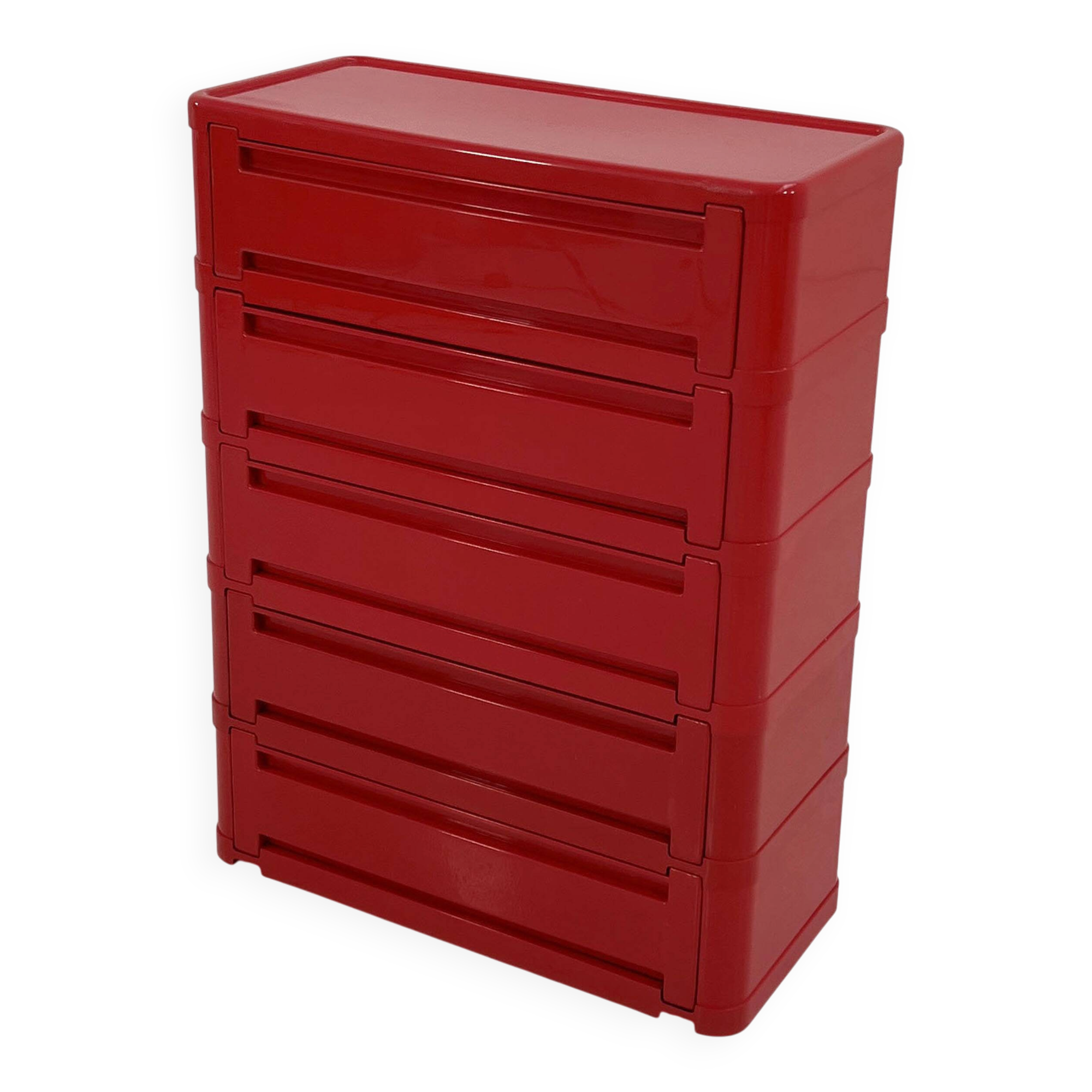 Red cabinet model "4964" by Olaf Von Bohr for Kartell, 1970