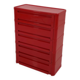 Red cabinet model "4964" by Olaf Von Bohr for Kartell, 1970
