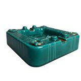 Vintage, ashtray and pocket tray decorated with a boat by Verceram from around 1950.