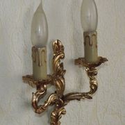 Brass wall lights.