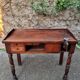 French antique watchmaker's bench – Table with drawers, vice, and original sliding leather surface – circa 1900