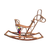 Cheval à bascule en rotin