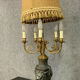 Lampe époque Napoléon III en antimoine, bronze et marbre vers 1850