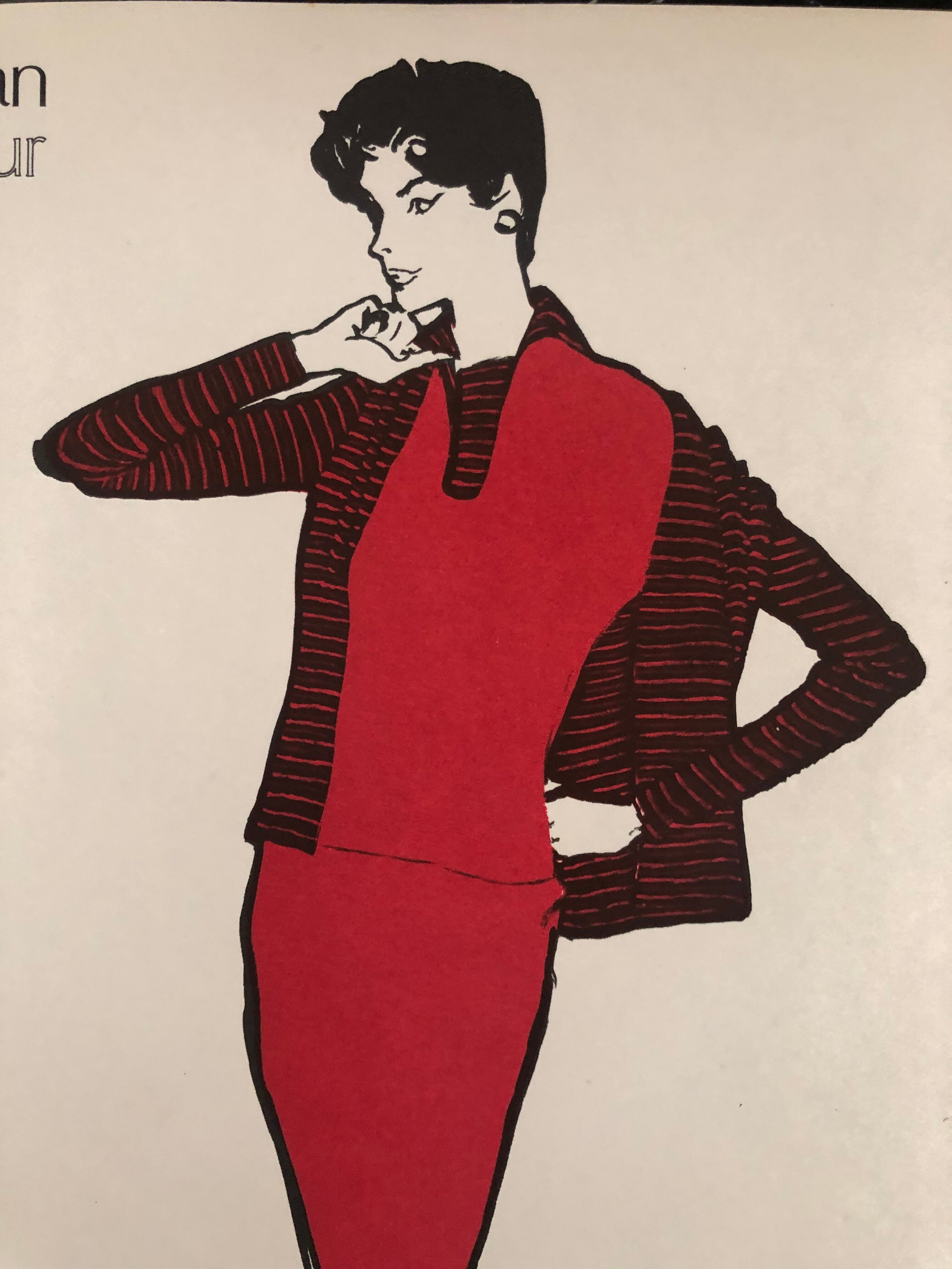 Fashion illustration 1957 by René Gruau