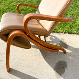 Westnofa Scandinavian Relax leather lounge chair, 1980s